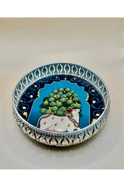Silver Plated Tray – Cow Design